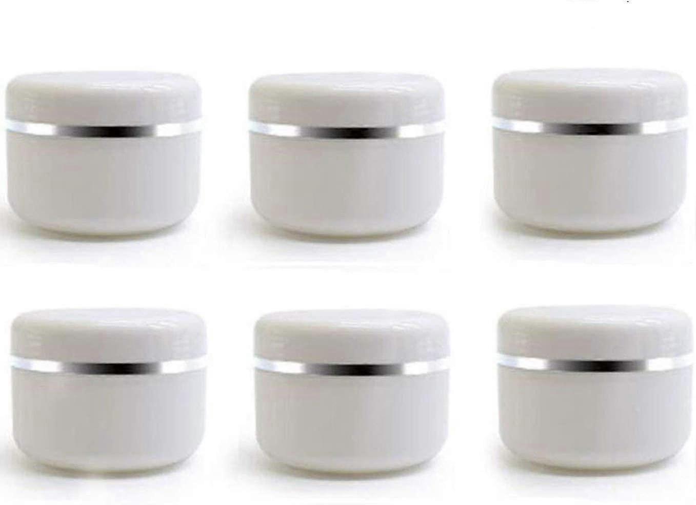 100ml 3.34oz White Silver Edge Empty Refillable Cosmetic Plastic Jars