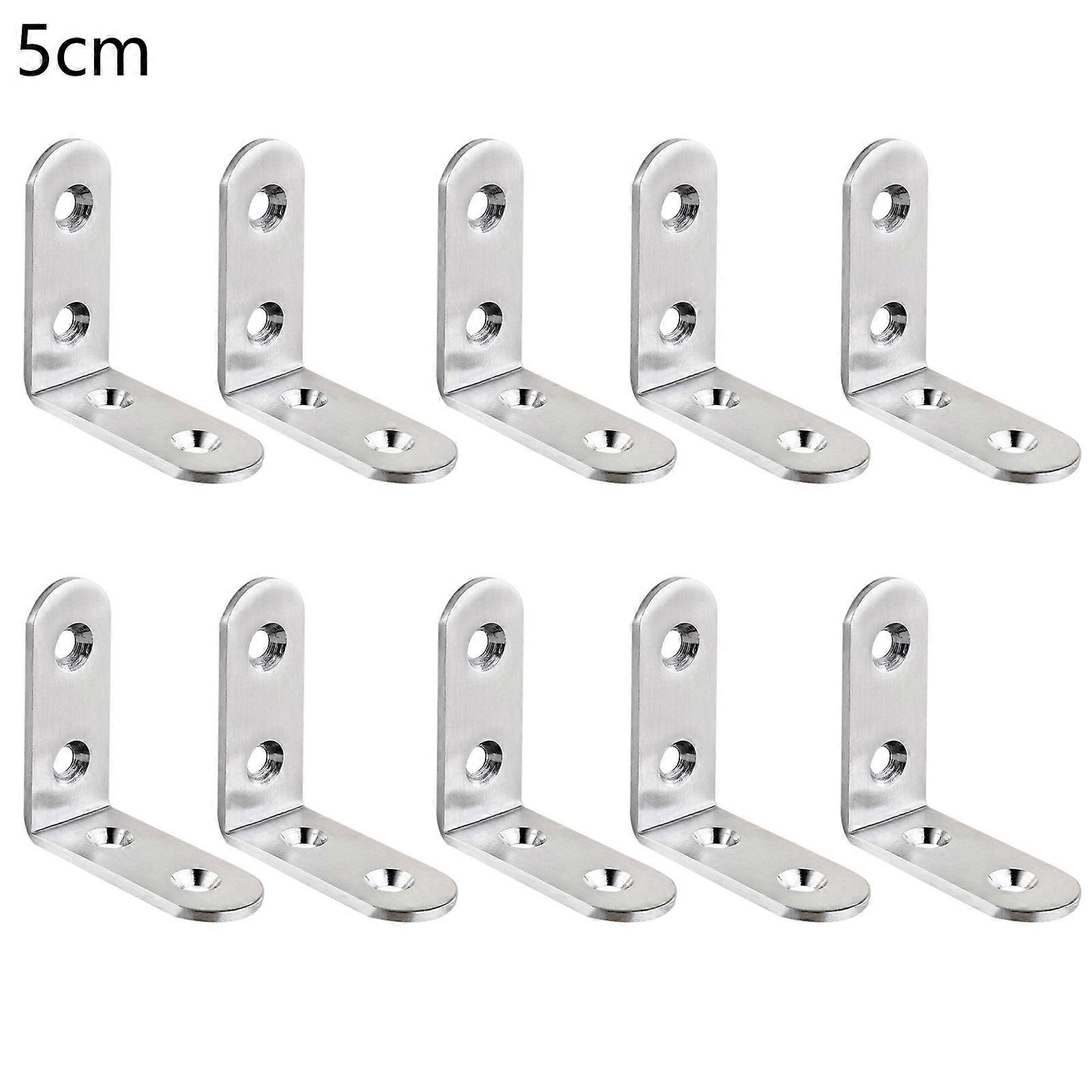 10 stk hjørnebrakett rustfri L-formet hyllestativ i rustfritt stål hjørnebøyle for møbler