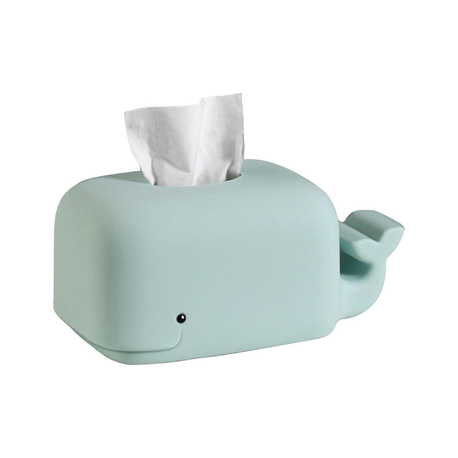 Desktop Tissue Box Whale Shape Fall-resistant Home Decoration Tissue Storage Holder for Kitchen