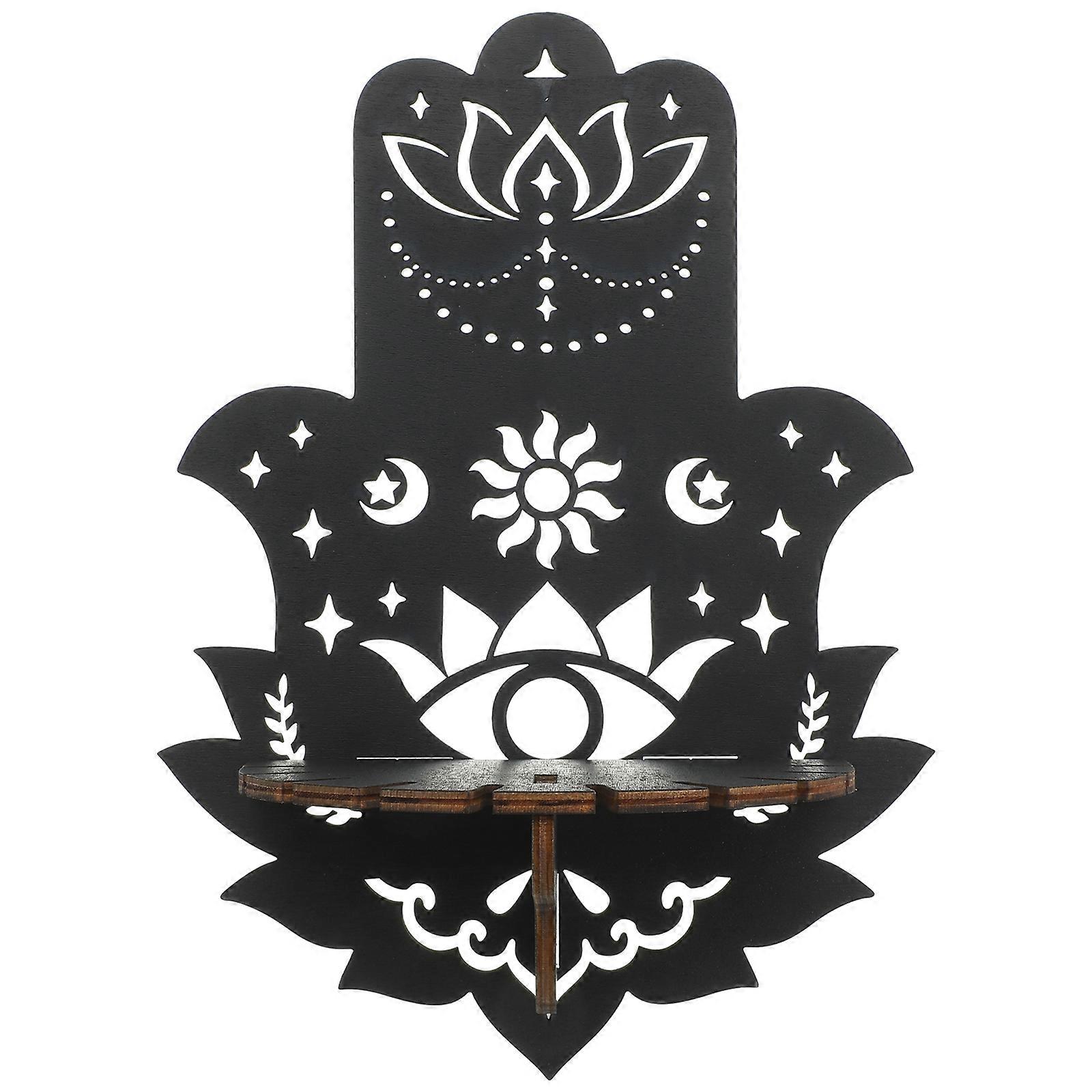 Wooden Wall Floating Shelf Wall Mounted Storage Shelf Crystal Crafts Wall Storage Shelf