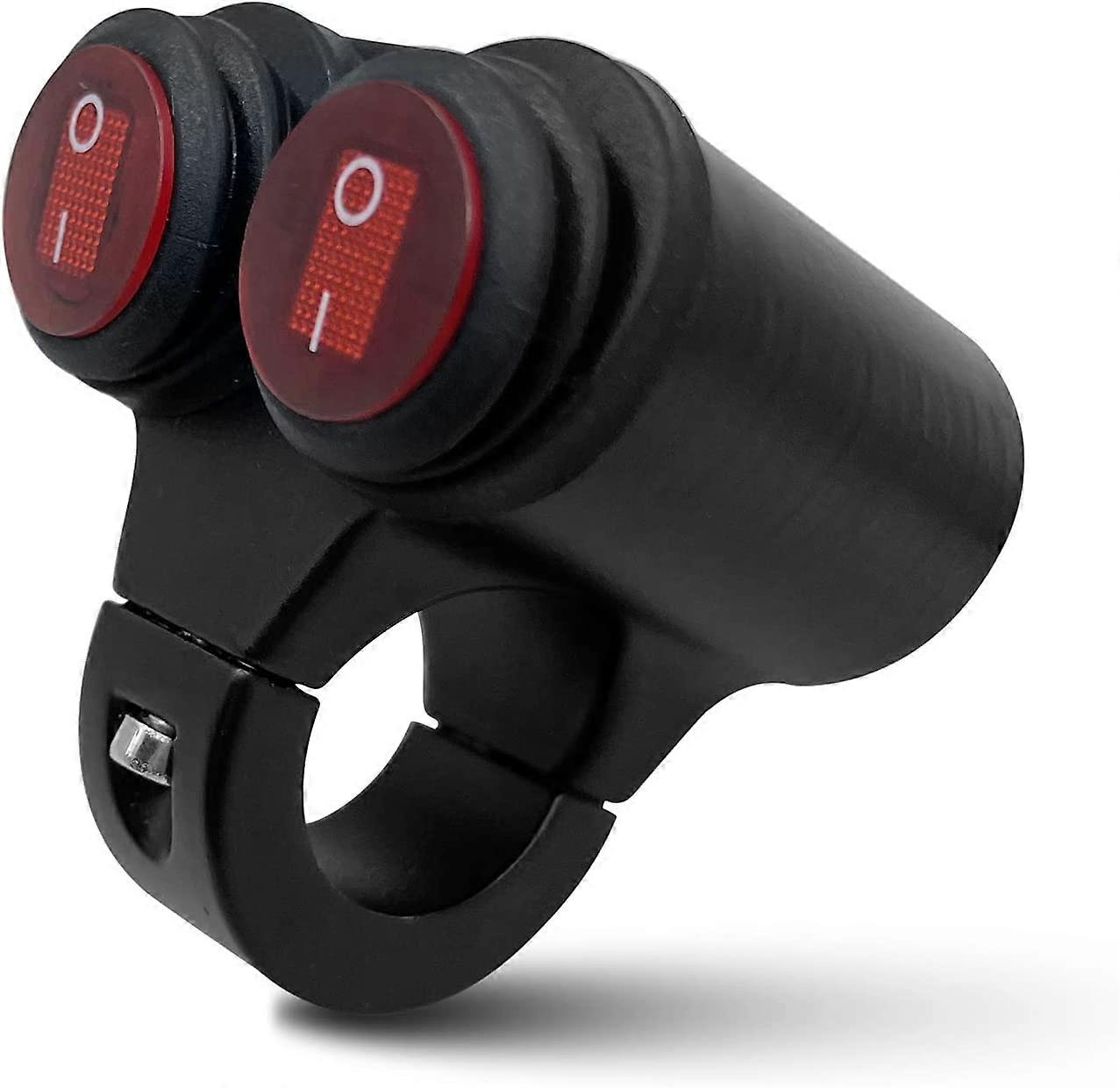 Motorrad Lenker Lichtschalter 7/8" 22mm 12V Wasserdichter Knopf Doppelknopf Steuerschalter Gefahr