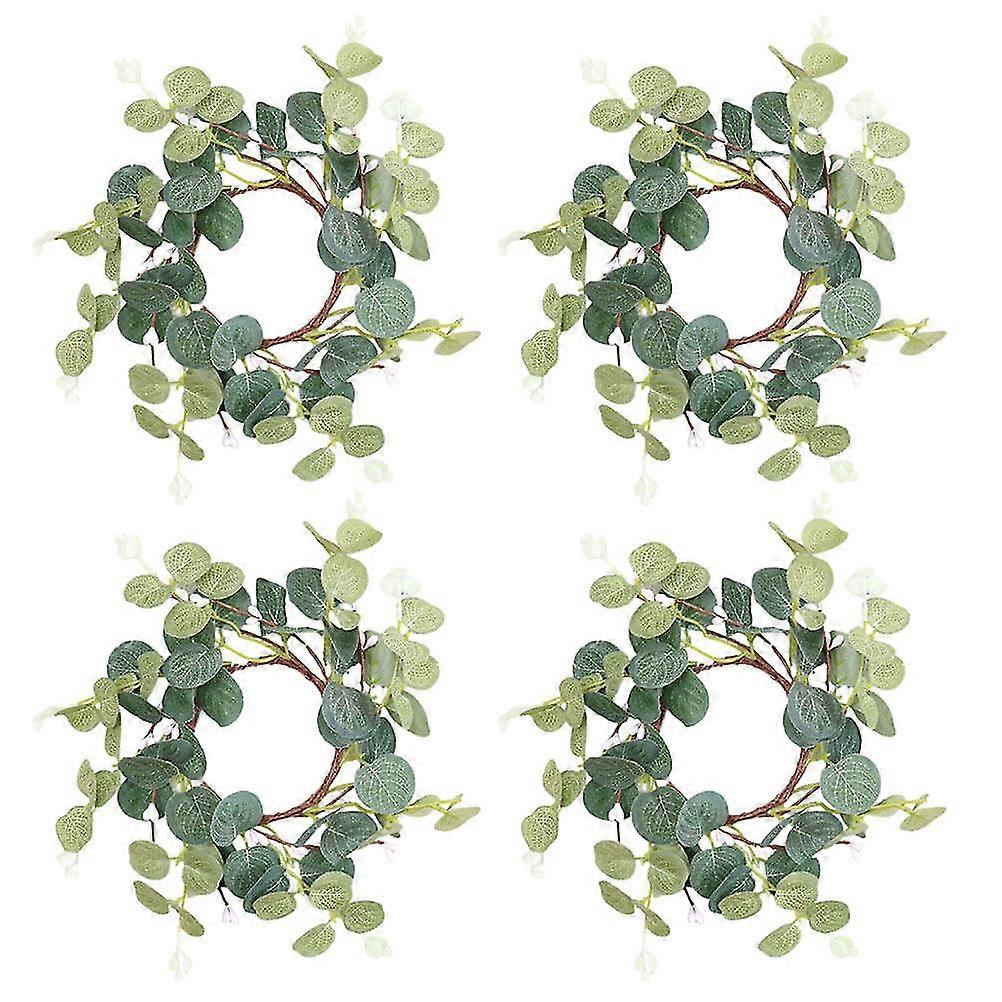 4stk Lysguirlander Simulering Bladlys Kranser Små dørvindueskranse