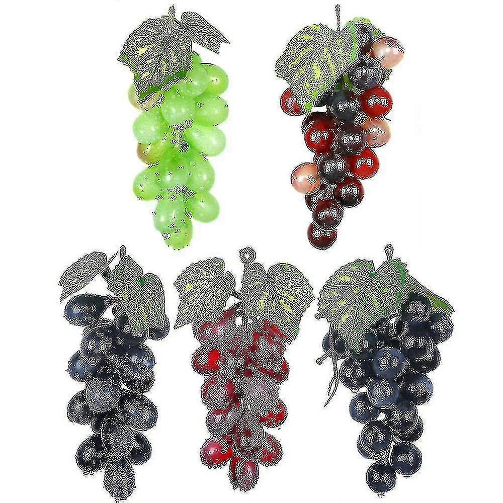 5pcs Artificial Fruit Wine Red Grape Imitation Kitchen Table Decoration