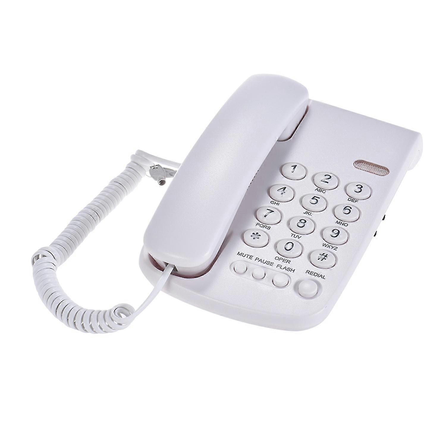 Portable Corded Telephone Phone Pause/ Redial/ Flash/ Mute Mechanical Lock Wall Mountable Base Hands