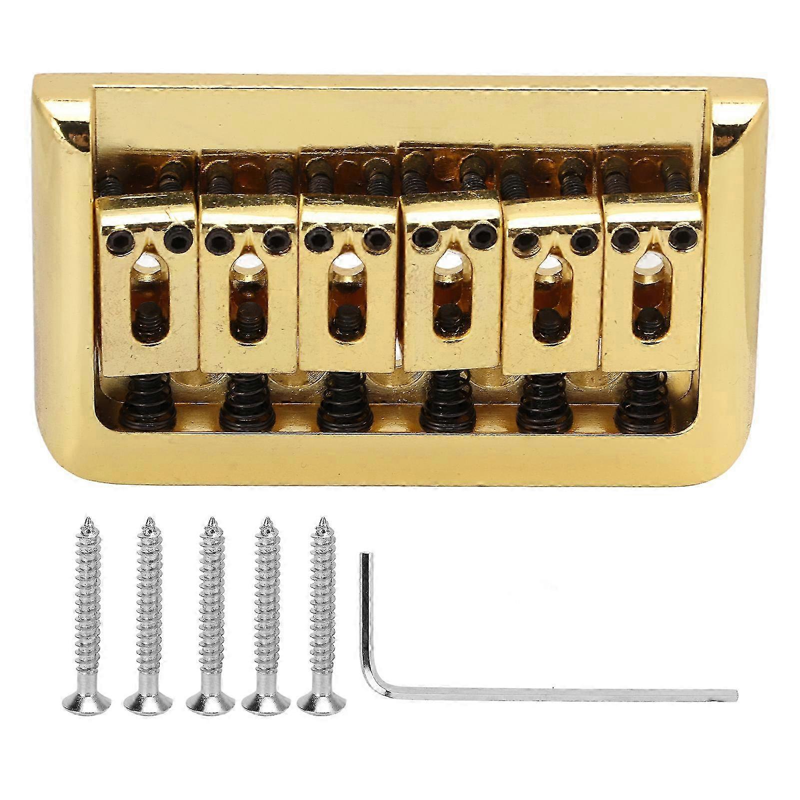 Guitare électrique chevalet selle cordier à queue dure remplacement 6 cordes avec clés à vis or