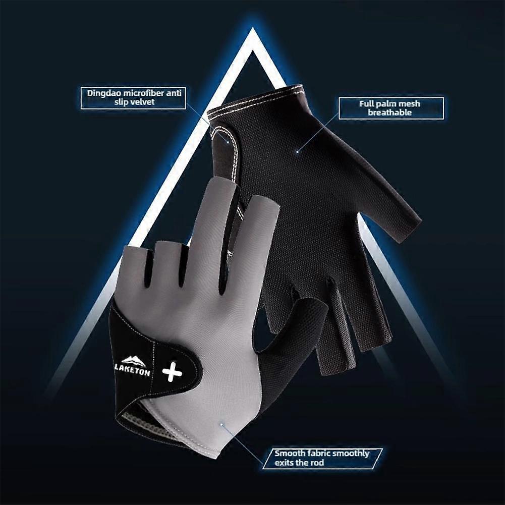 ST03-cold silver gray (left hand half finger) (C) one size $ professional billiard gloves special breathable non-slip wear-resistant smooth rod