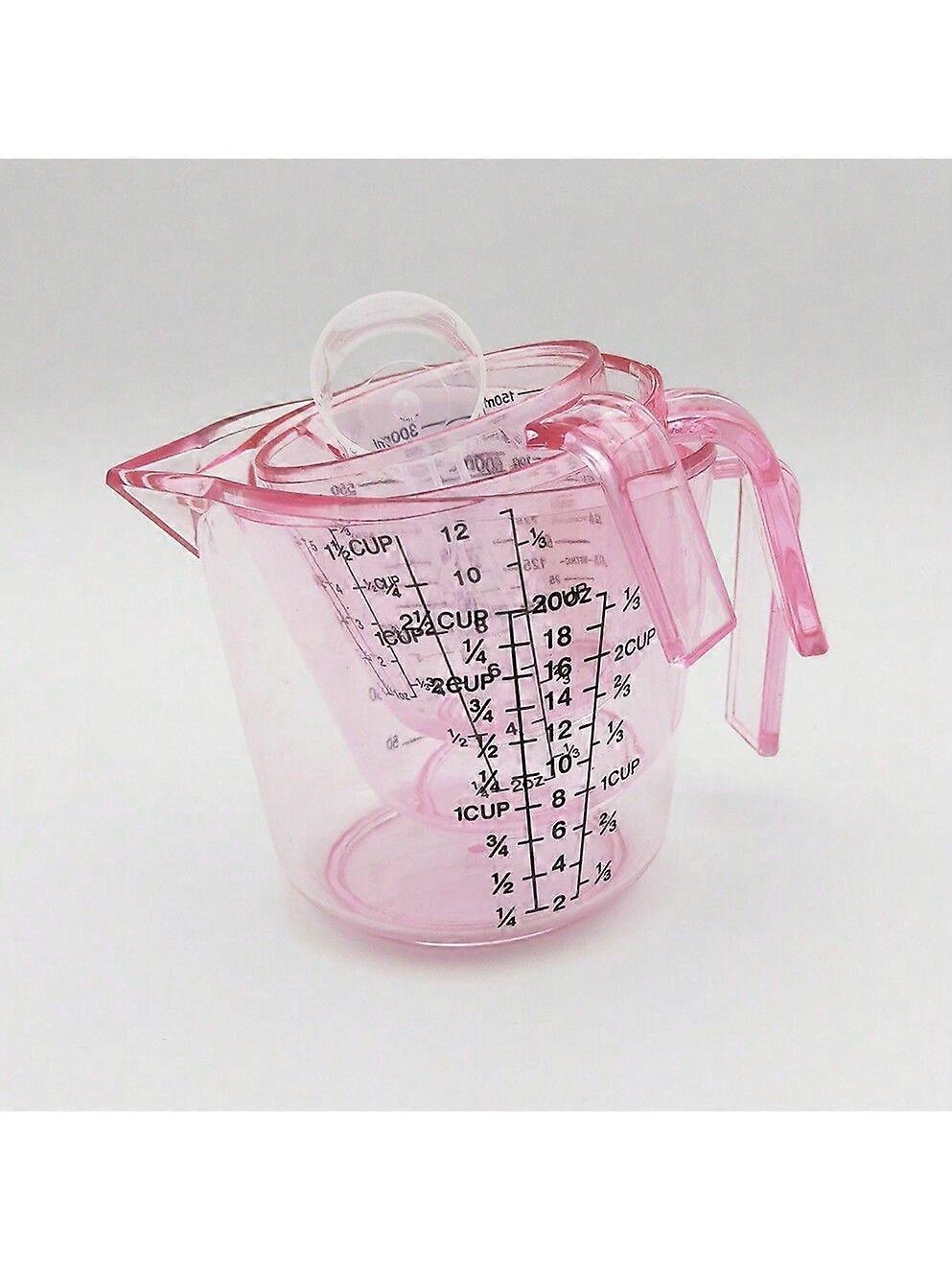 Pink Baking Measuring Cups Set Of 4 Includes 150ml/300ml/600ml 3 Measuring Cups And A 20ml Measuring Spoon Home Kitchen Measuring Cups Pink Theme Kitc