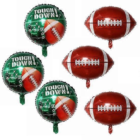 6Pcs Football Balloons Set Rugby-themed Vibrant Color Create Atmosphere Football Birthday Party Favors Decorations