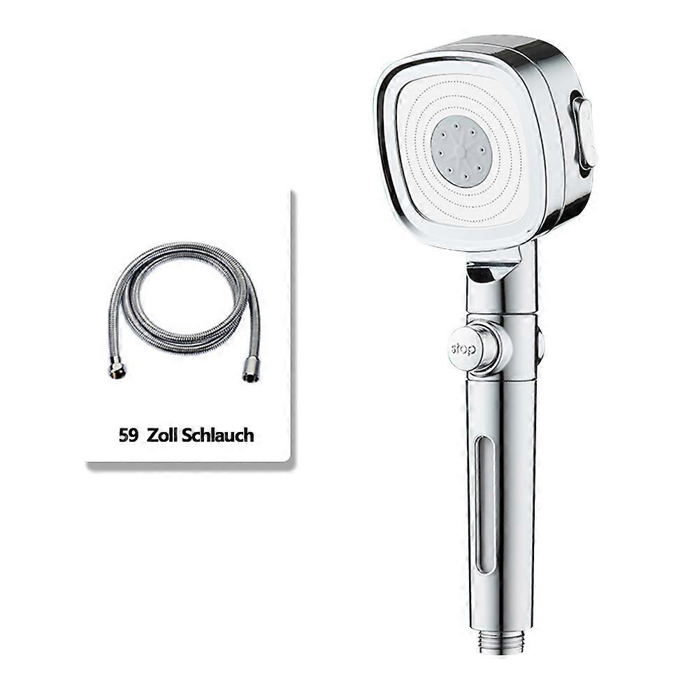 3-Speed Silver Shower Head Set with Filter and Stop Button