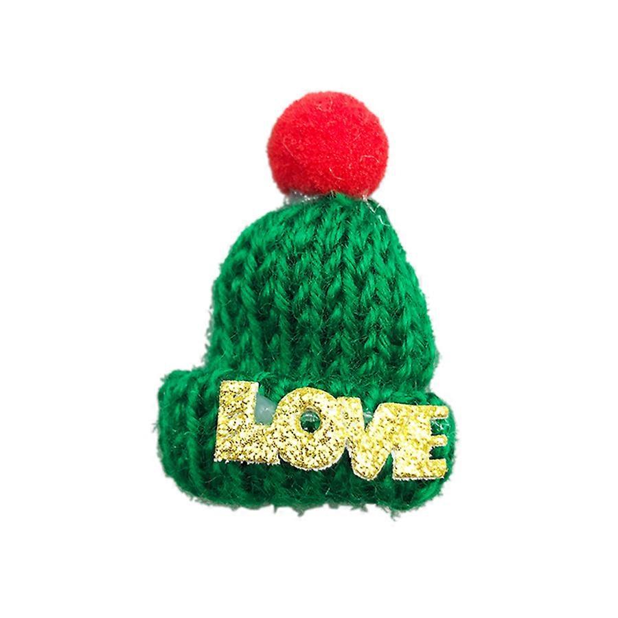 ニットミニハット赤緑白クリスマスキャンディースティックホルダー