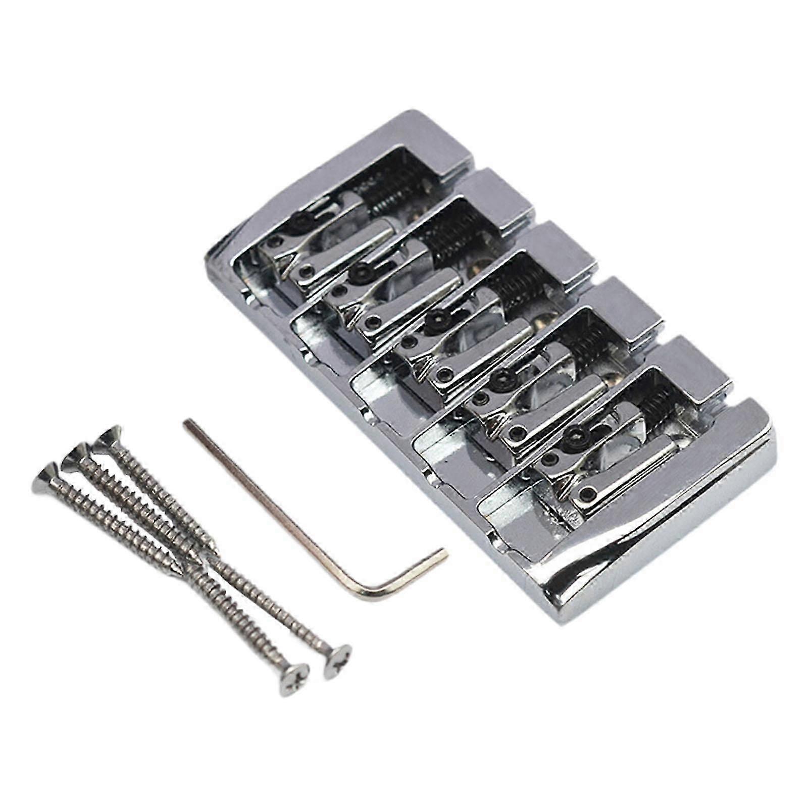 5 Strings Fixed Bridge Tailpiece For Electric Bass Parts Instruments Gold
