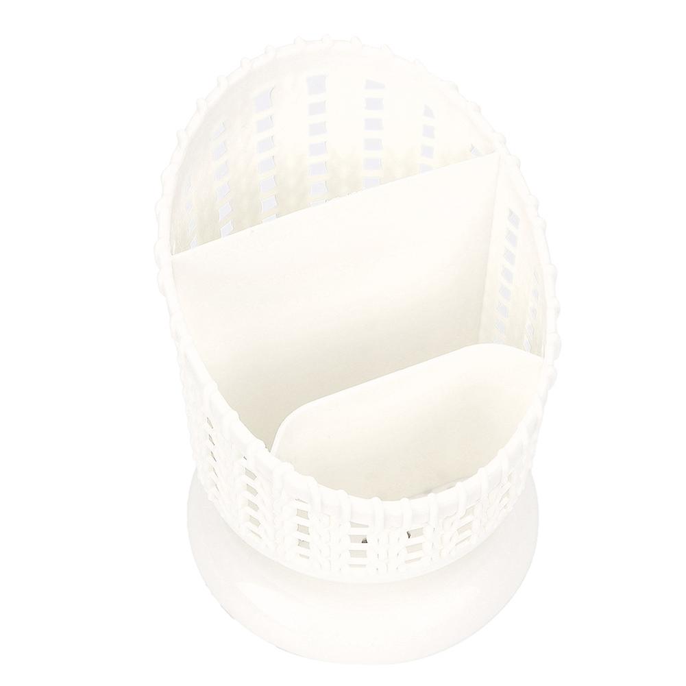 Multiple Function Table Cylinder Cute Lovely Desktop Ornament Pen Storage Box Pot(White)