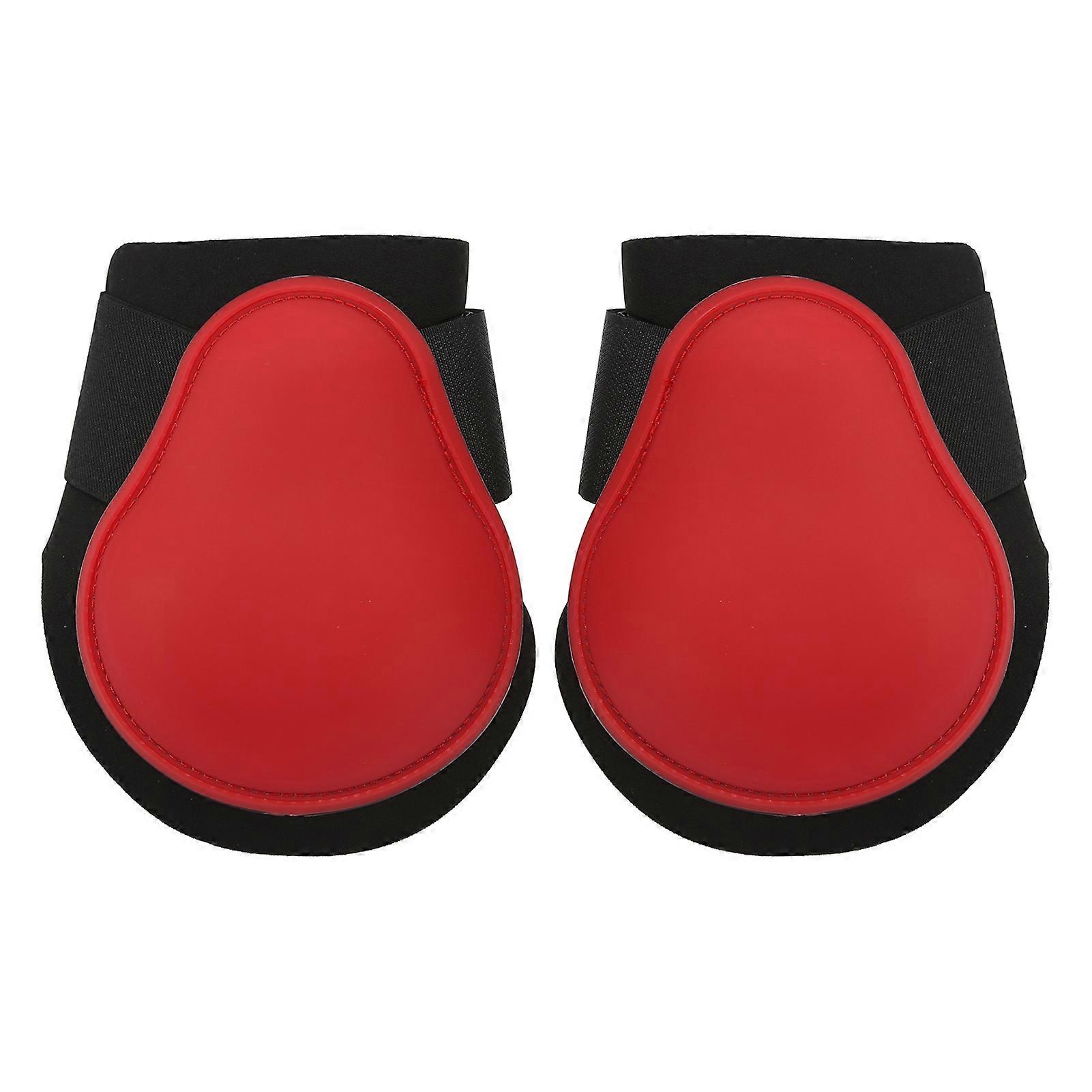 זוג אחד מגפי רגליים אחוריות לסוסים מגפי גידים לקפיצות, ריצה במהירות גבוהה, ספורט, רגליים אחוריות אדומות, L