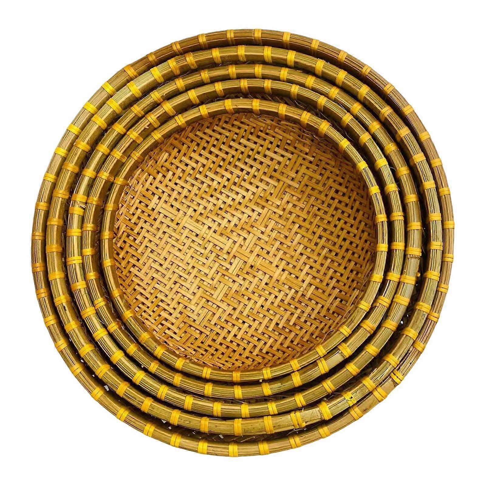 5 Pieces Bamboo Basket Container Serving Basket for Restaurant Party Kitchen