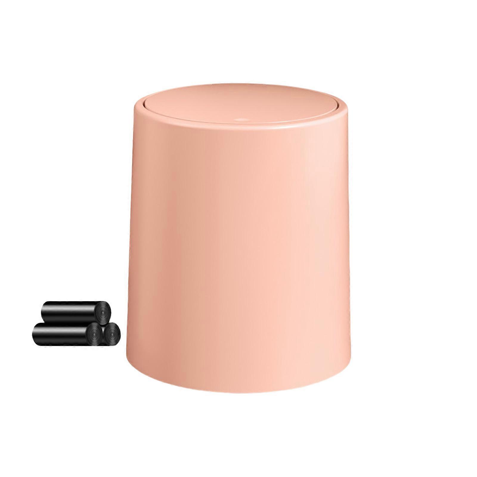Convenient Press Open Garbage Can Narrow Trash Bin Space Saving Waterproof Pressing Type for Space Constrained Area Pink