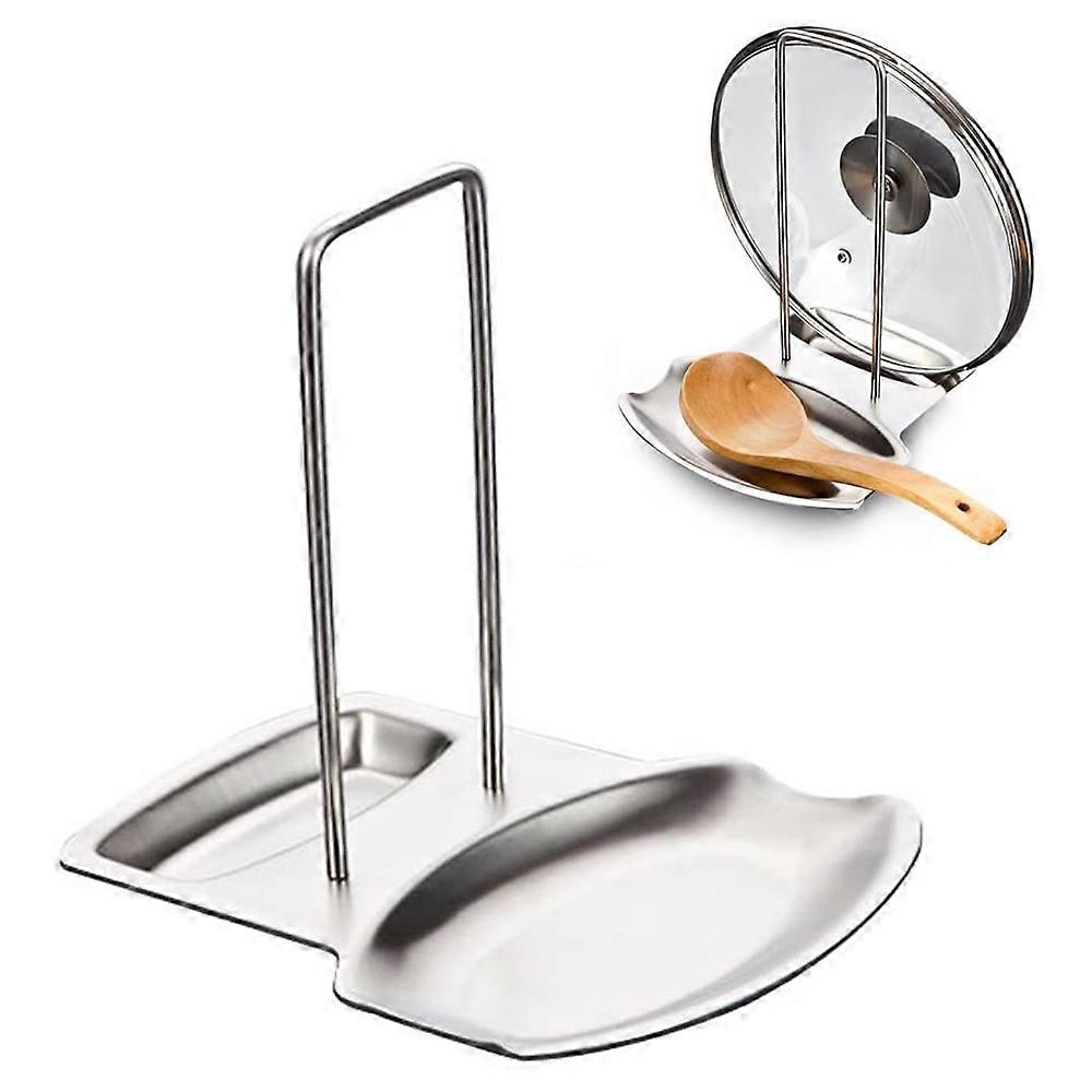 Spoon rest, pot lid holder, stainless steel
