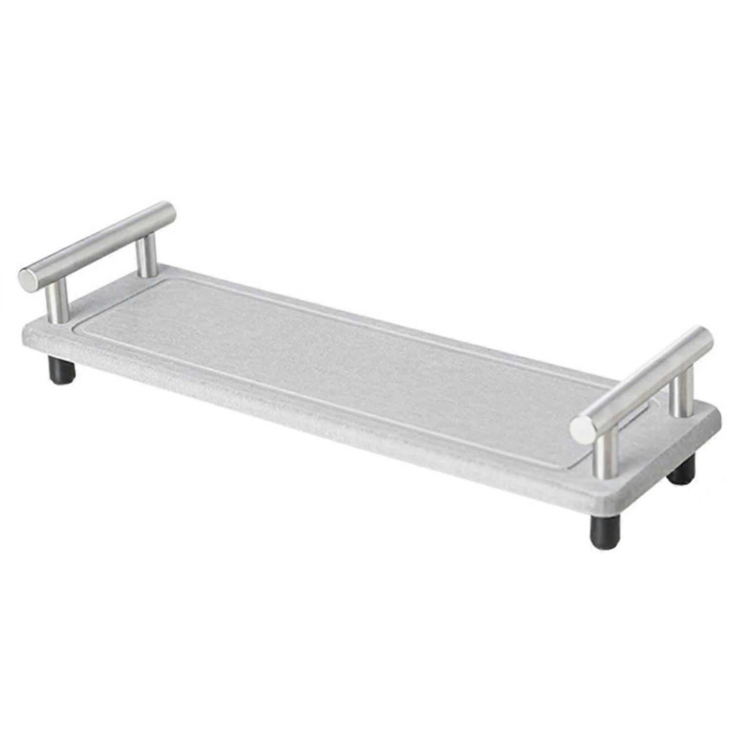 Storage Shelf with Handle Super Absorbent Quick Dry Diatomaceous Earth Bathroom Sink Organizer Shelf