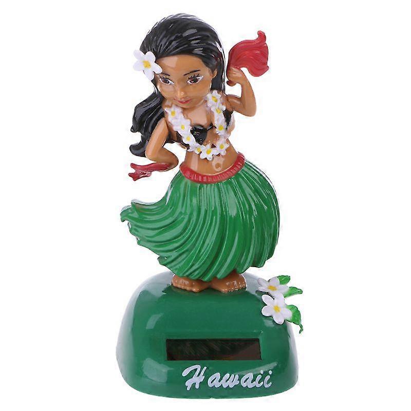 Hawaii Girl Hula Shaking Head Toy Car Ornaments Solar Power Car Dashboard Decoration
