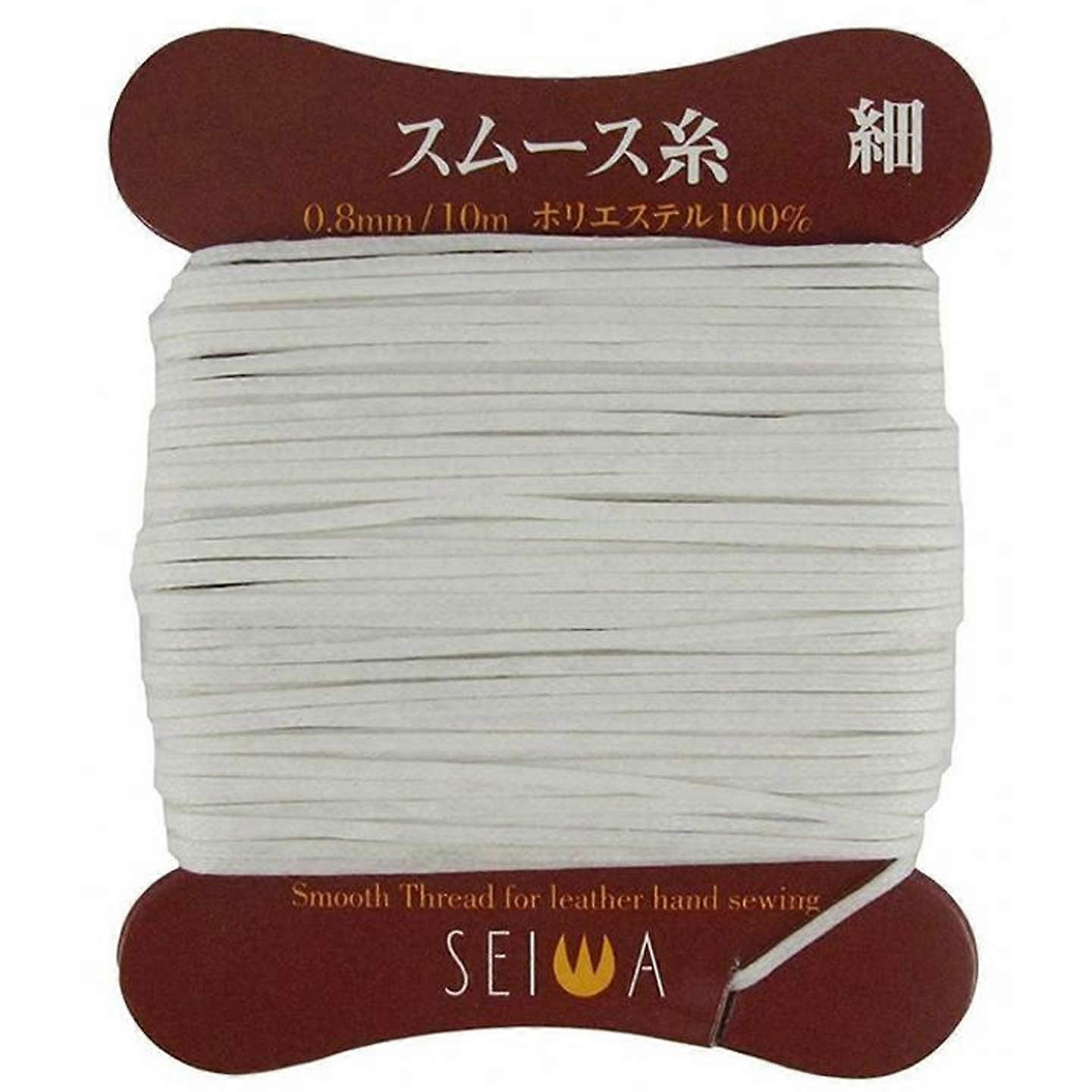 Seiwa Leather Sewing Tool 0.8mm White 10m Waxed Polyester Leathercraft Thread