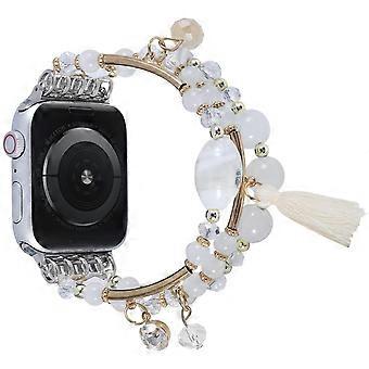 Bracelet Beaded for Apple Watch Band 42/44/45/49mm SE Series 8/7/6/5/4/3/2/1 Handmade Fashion Beads Strap with Stainless Steel Adapter