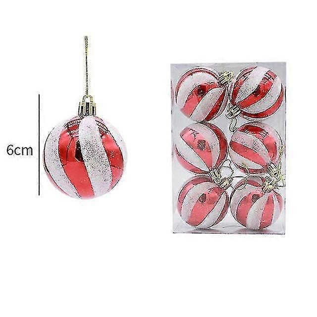Julkulor, 6 st 6 cm julgransprydnader splittersäkra julgranskulor julkulor dekorationer för hemmet