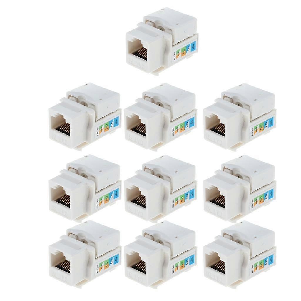 10x Keystone Wall End Plug Cat6 Ethernet LAN Network Module 8P8C