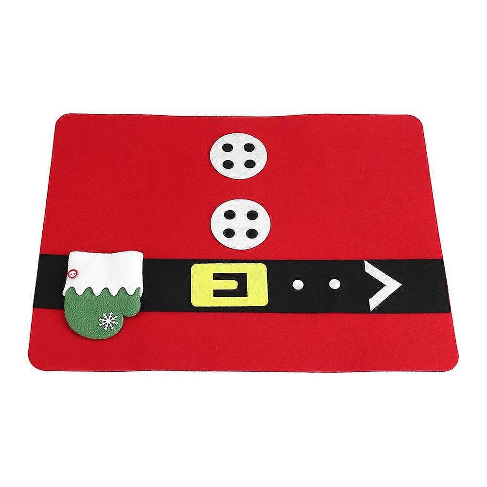 Christmas Table Mats Set of 4, Knife and Fork Mats, Festive Holiday Decoration, Durable Fabric, Red and Green Design