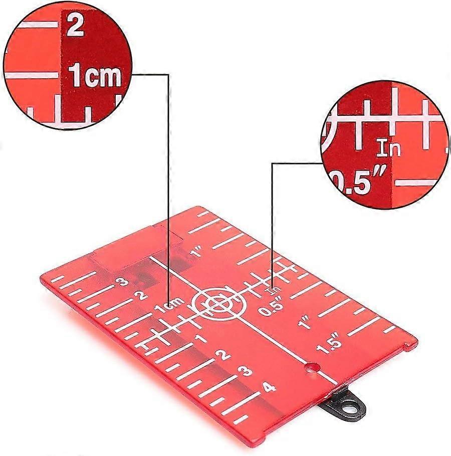 Laser Targets with Reflective Film, Magnetic Floor Target Card for Enhanced Visibility, Bracket Stand, Clear Scales for Laser Levels