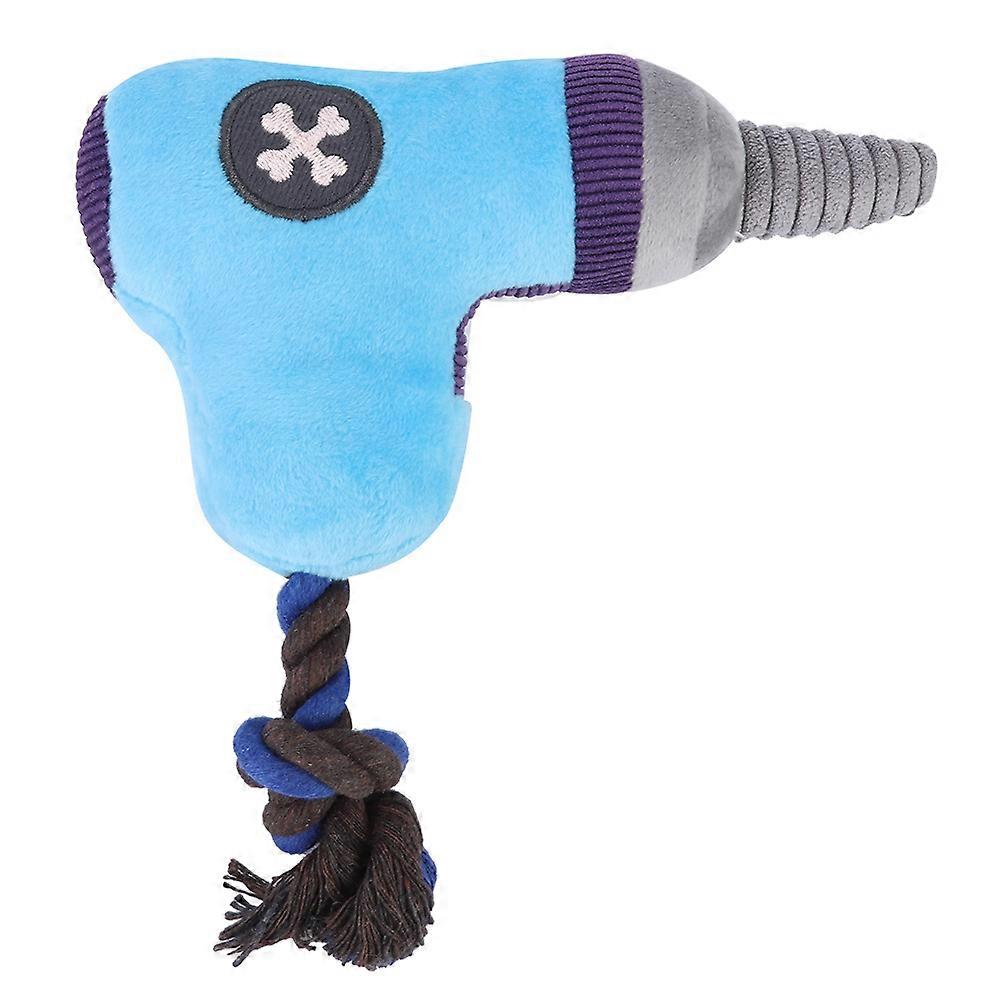 Soft Plush Pet Electric Drill Shape Sounding Teeth Cleaning Protection Chewing Biting Interactive Training Toy For Dogs