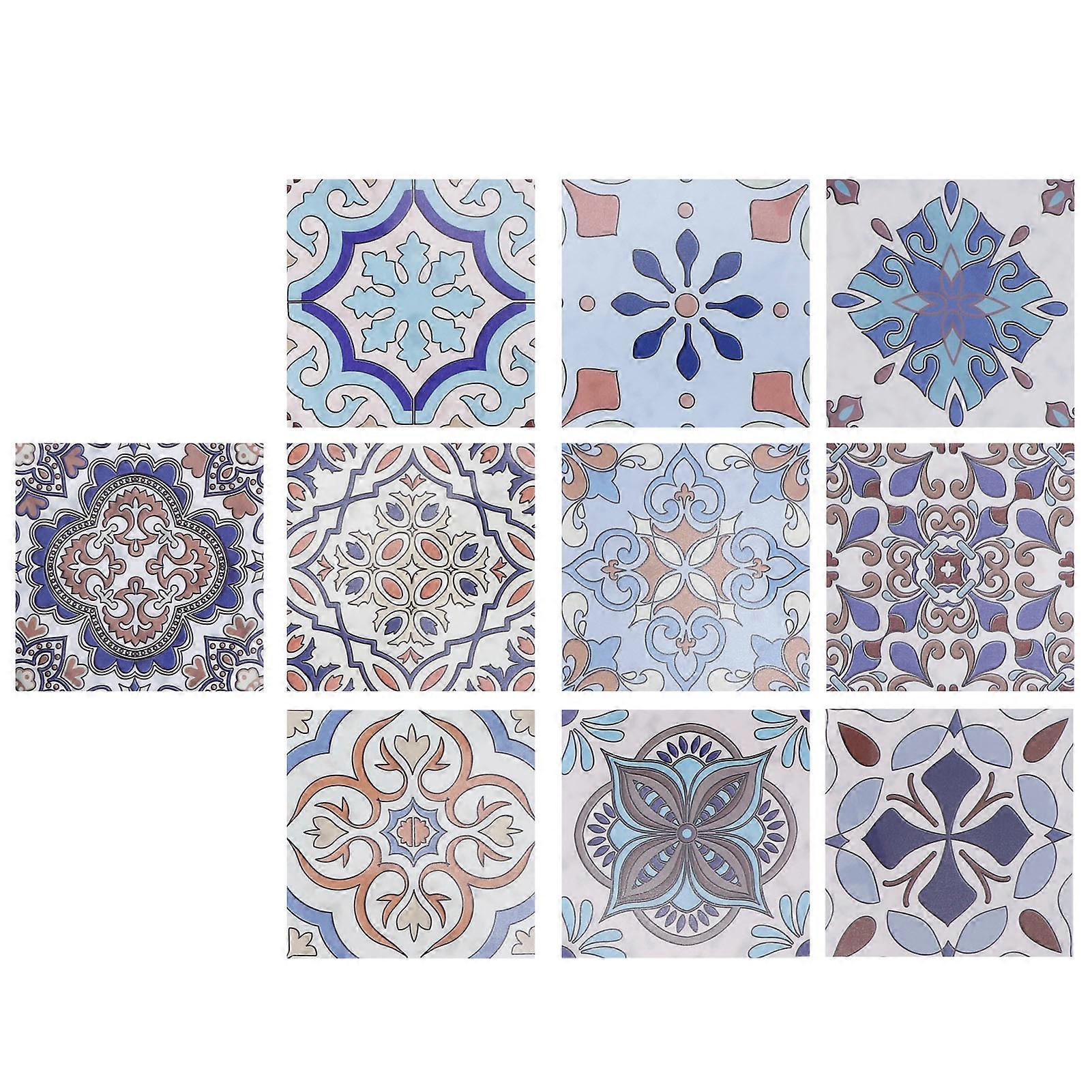 10Pcs 3D Tile Sticker Vinyl Self-Adhesive Peel-And-Stick Kitchen Backsplash Tile Decal Bathroom Wall Decor