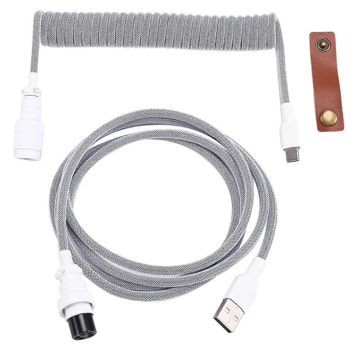 Double USB-C Mechanical Keyboard Cable with GX16 Connector, Type-C Interface Ideal for Gaming Keybo