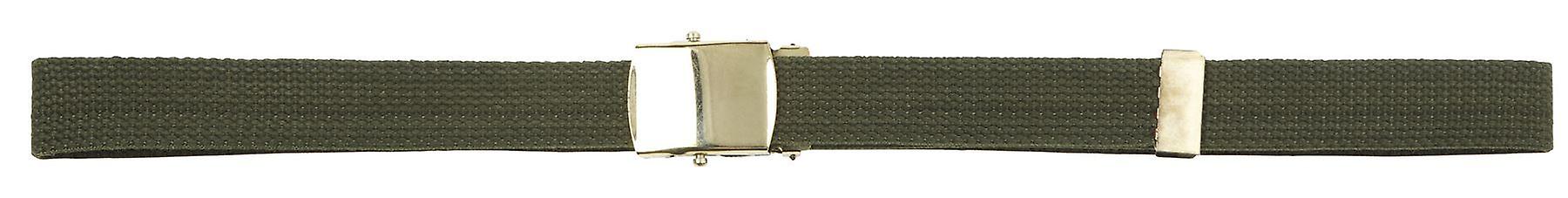 Unisex 1" Brass Metal Buckle Webbing Belt