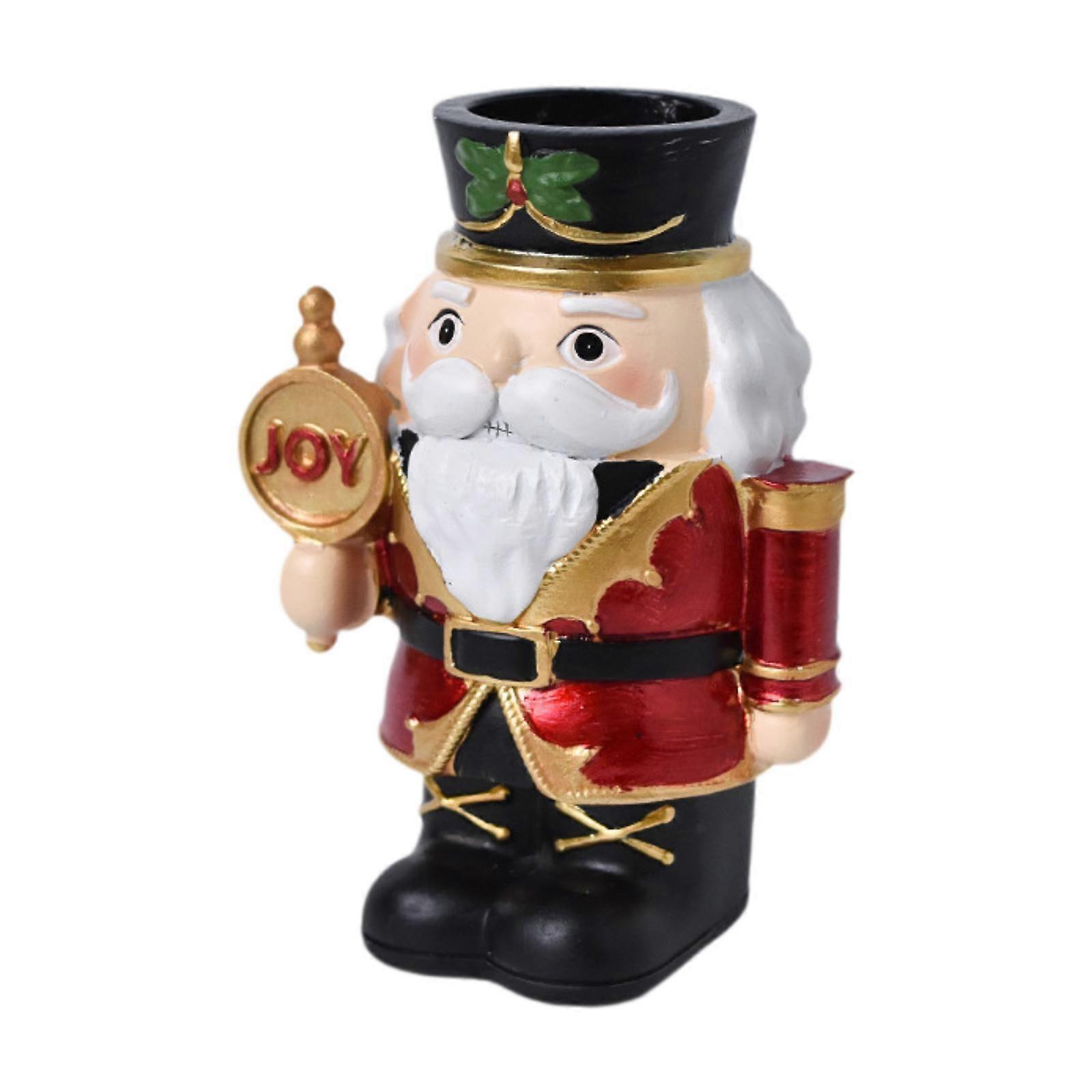 Nutcracker Pillar Candle Holder Candlestick Creative Resin Candle Stand