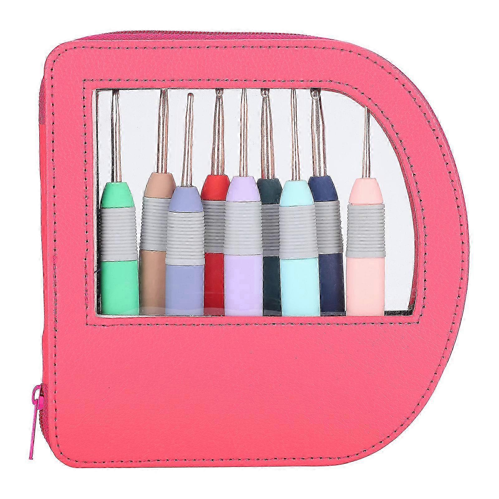 9 قطعة / مجموعة أدوات النسيج إبرة الحياكة مقبض لينة راديان الكروشيه هوك TPR مقبض