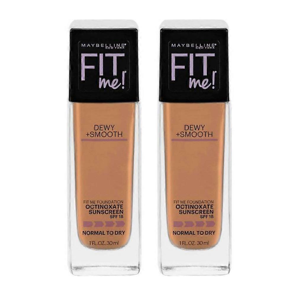 2 x Maybelline Fit Me Dewy + Smooth Foundation 30ml - 315 Soft Honey