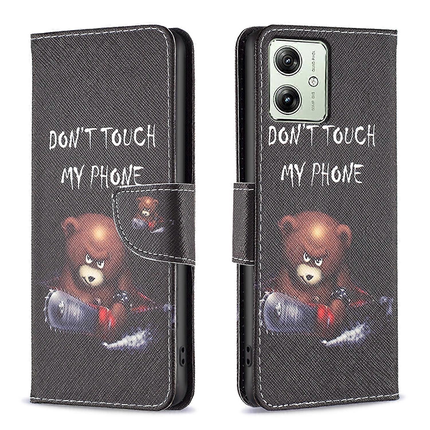 For Motorola Moto G54 Faux Leather Mobile Phone Case Sleeve Book Motif 6 Case
