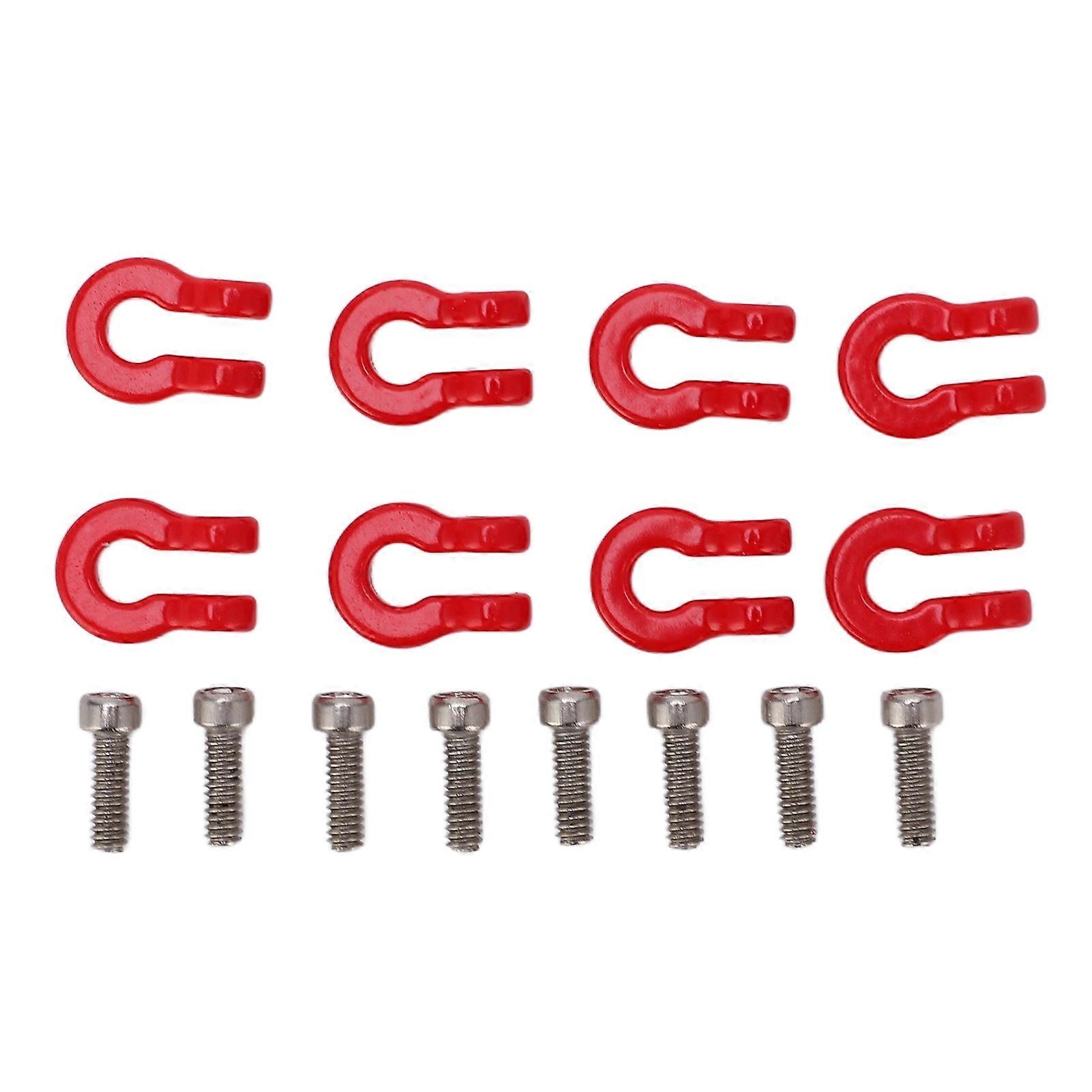 8PCS Metal Front Rear Bumper Trailer Hook Tow Shackle Rescue Hook for Axial Scx24 1/24 Car