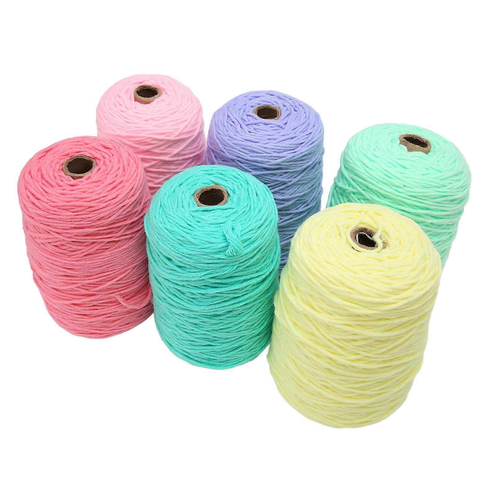 6 Rolls Tufting 8 Shares 437 Yards Each Fade Shrink Resistant Carpet Knitting Rug Yarn for Weaving