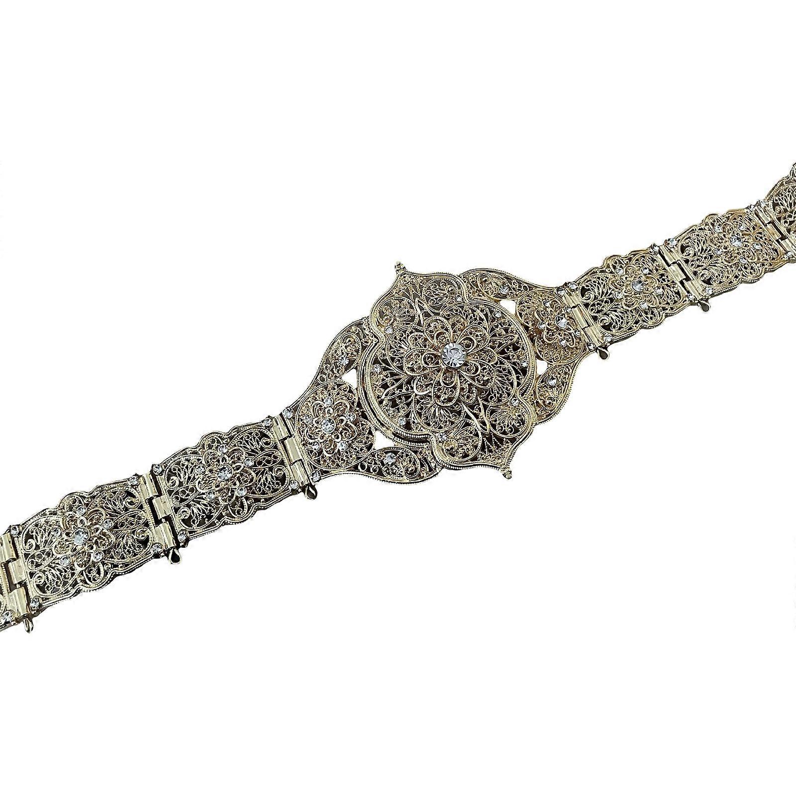 Retro cristal talie lanț antic talie vintage corp lanț talie ornament pentru mirese și modă înainte femei auriu