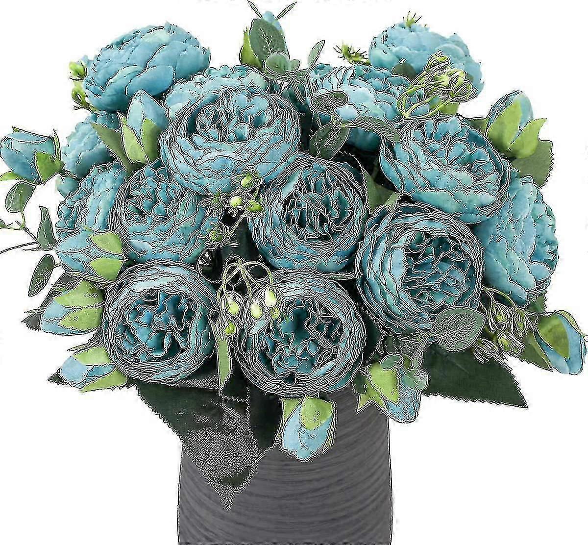 4 Mazzi di fiori artificiali di peonia, 20 teste di peonie di seta Bouquet di fiori per il centrotavola di nozze Garden Party Home Decorc5-yt