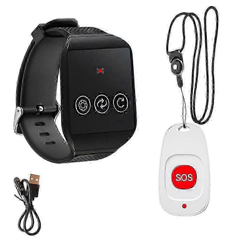 Waterproof and Stable Signal Vibration Portable Caregiver Alert System with SOS Nurse Pager Remote Control