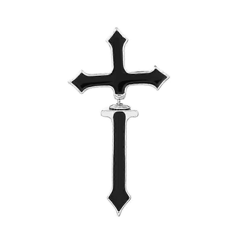 Big Cross Earrings Dagger Earrings Front Back Earring Gothic Ear Jacket