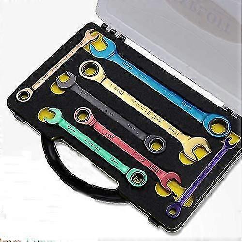 Color Ratchet Spanner Dual Purpose Multi-function Movable Spanner Hand Tools Set 8-19mm (size : 8mm)-dwdz