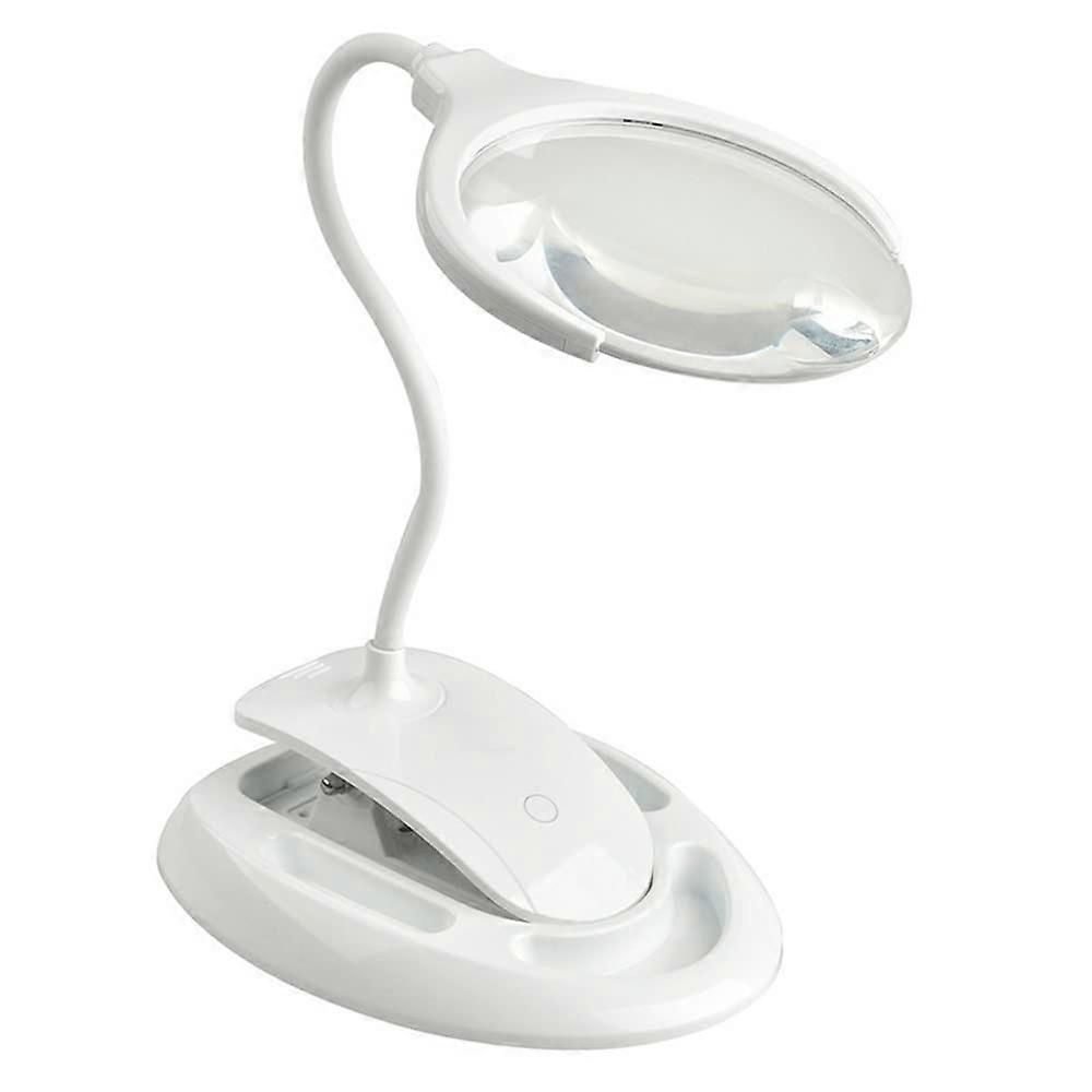 Magnifier,3X 8X Clip-on Desktop Two-in-one Led Reading, USB Rechargeable Light with for Crafts, Hobbies, Inspection, Reading, Jewelry Design