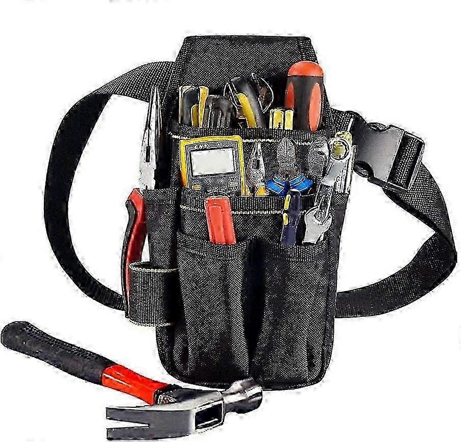 Bolsa de ferramentas preta com cinto ajustável resistente ao desgaste e profissional