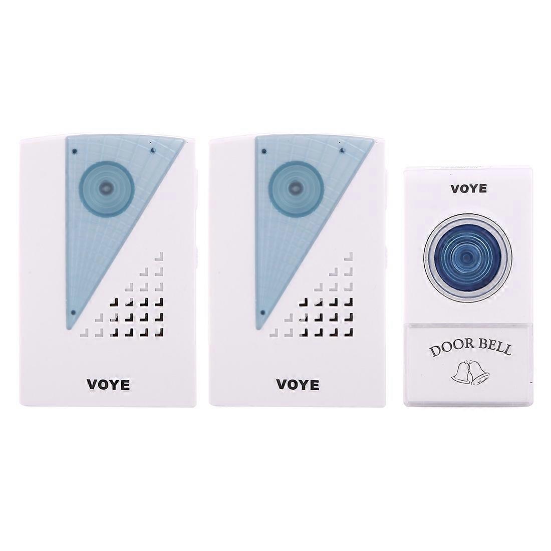 VOYE V001A2 Wireless Smart Music LED Home Doorbell with Dual Receiver, Remote Control Distance: 120m (Open Air)