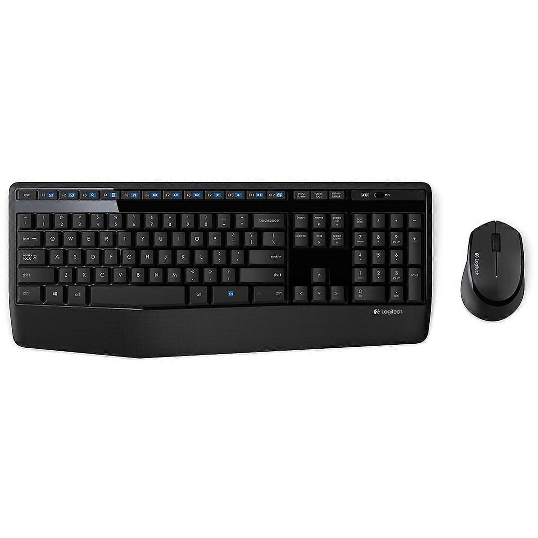 Logitech MK345 ワイヤレス フルサイズ キーボード + 2.4GHz 1000DPI ワイヤレス オプティカル マウス セット Nano レシーバー付き(ブラック)