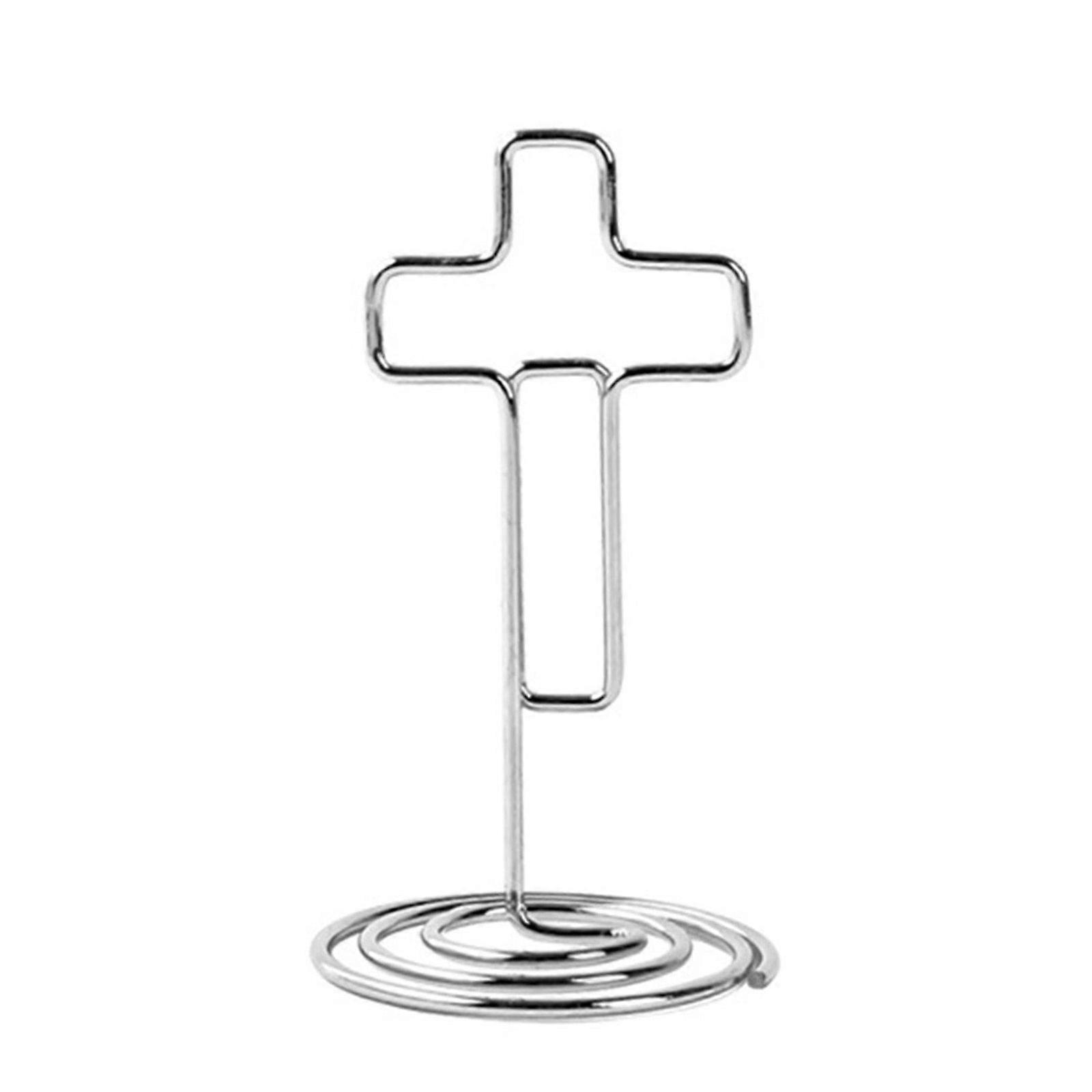 100Pieces Metal Memo Clip Holder Set Table Number Card Display Stand Card Holder Stand Metal Texture for Office Desk Silver