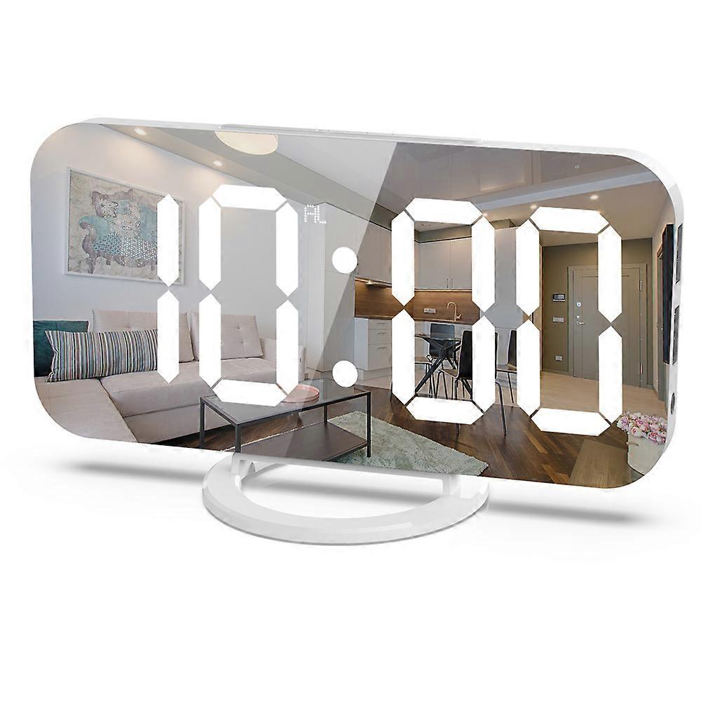 LED alarm clock dual USB output mobile phone charging mirror clock digital creative clock