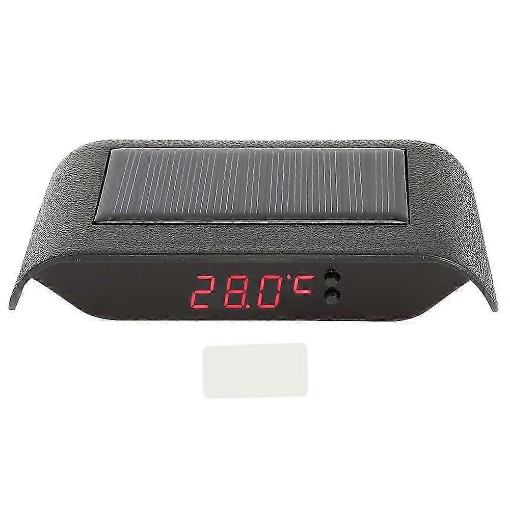 Solar Power Clock Portable LED Luminous Digital Clock for Vehicle Auto Car Truck Accessory DecorationRed